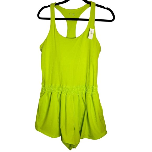 Aerie Offline Hot Stuff Romper NWT Neon Lime Green Size XL Tennis Pickleball - Picture 3 of 10